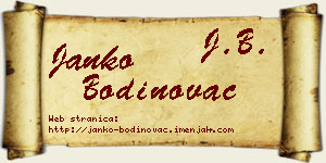 Janko Bodinovac vizit kartica
